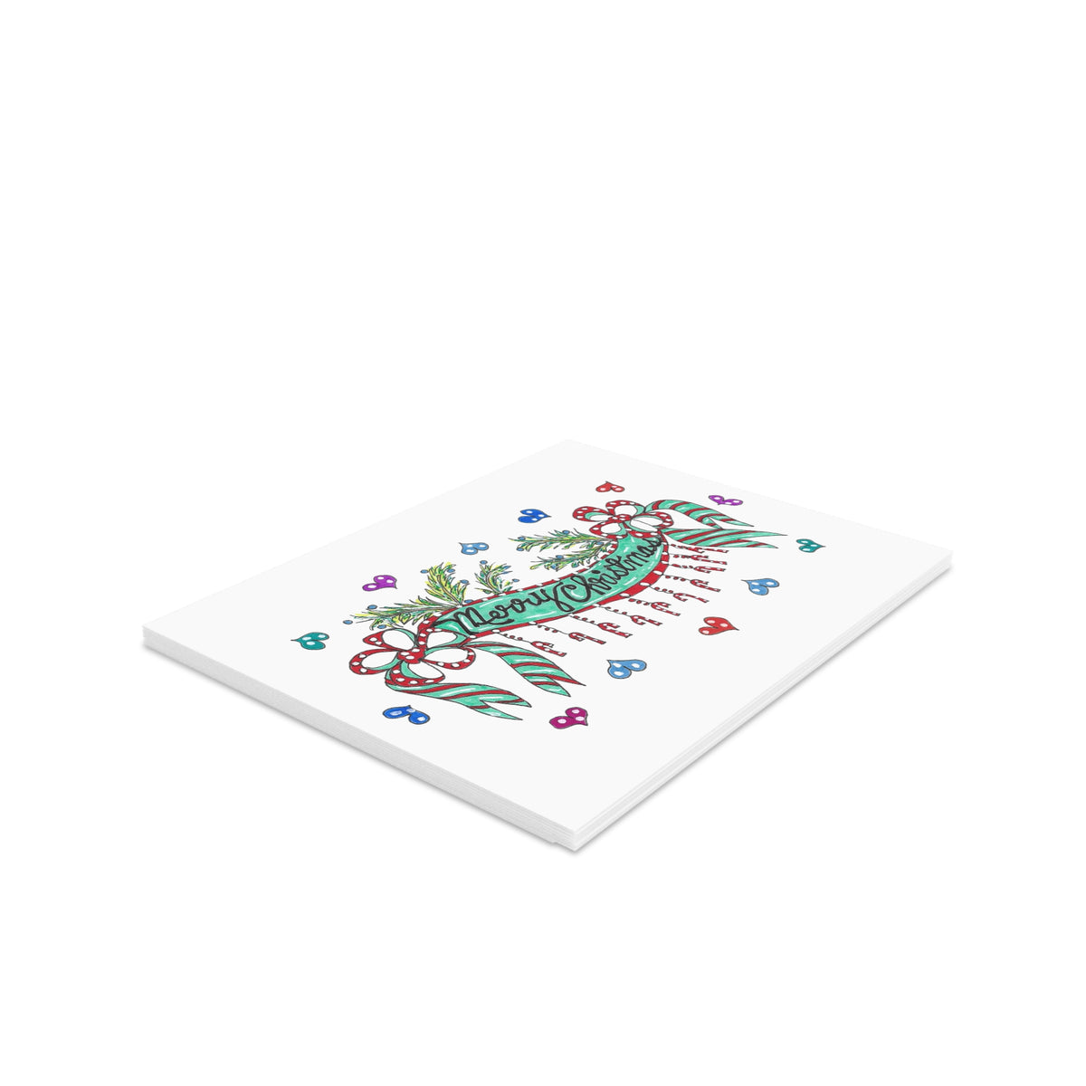 Merry Christmas Candy Canes Greeting cards (8, 16, or 24 pcs)