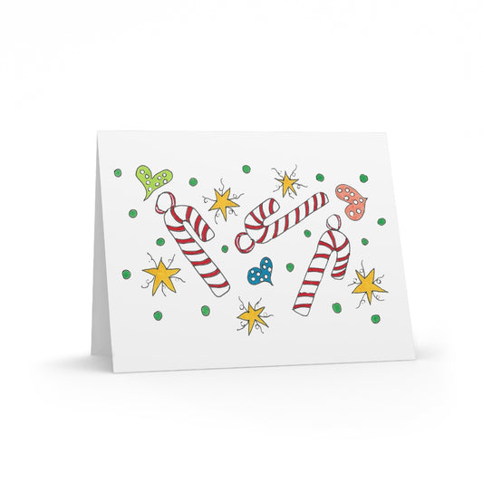 Candy Cane Ornaments Greeting cards (8, 16, or 24 pcs)